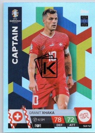 fotbalová karta Topps Match Attax EURO 2024 SUI12 Granit Xhaka (Switzerland)  -  Captain