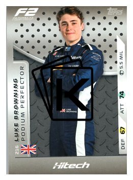 2025 Topps Turbo Attax F1 Hitech TGR F2 Podium Perfections HP 216 Luke Browning