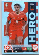 fotbalová karta Topps Match Attax EURO 2024 SUI2 Manuel Akanji (Switzerland)  -  Hero