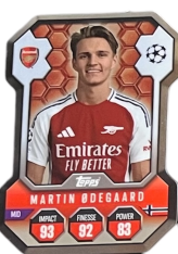 fotbalová kartička 2024-25 Topps Match Attax UEFA Club Competitions Topps Chrome Pro Elite SH2 Martin Ødegaard (Arsenal)