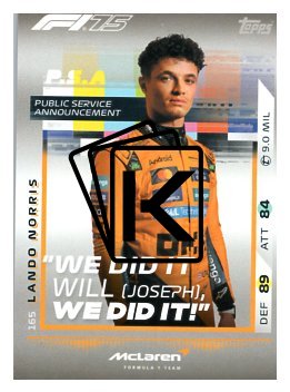 2025 Topps Turbo Attax F1  McLaren PSA  165 Lando Norris