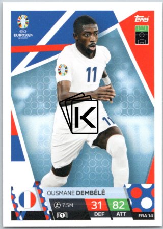 fotbalová karta Topps Match Attax EURO 2024 FRA14 Ousmane Dembélé (France)