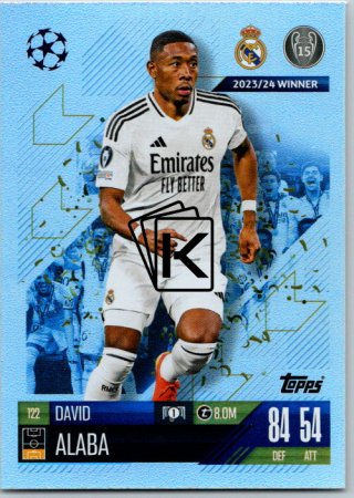 fotbalová kartička 2024-25 Topps Match Attax UEFA Club Competitions 122 David Alaba (Real Madrid CF)