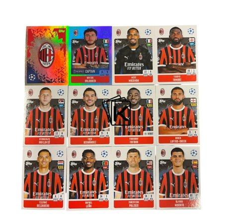 Týmový samolepkový set  2024-25 Topps Champions League AC Milan