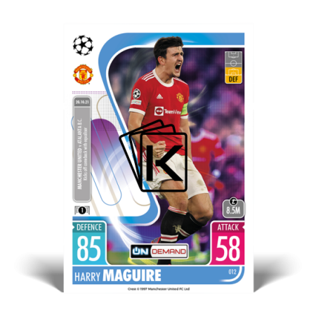 fotbalová kartička 2021-22 Topps Match Attax UEFA Champions League On Demand 012 Harry Maguire Manchester United