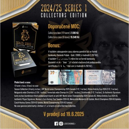 2024 25 Legendary Cards Český Hokej - Series 1 Collectors Edition Box