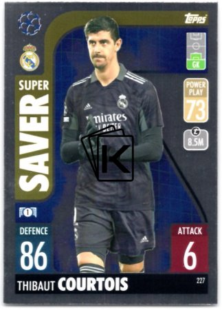 fotbalová kartička 2021-22 Topps Match Attax UEFA Champions Super Saver 227 Thibaut Courtois Real Madrid CF