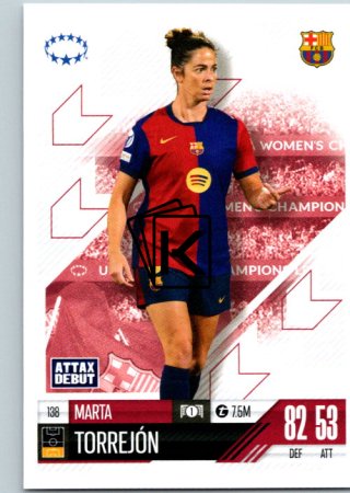 Fotbalová kartička 2024-25 Topps Match Attax EXTRA UEFA Club Competitions UWCL Cards 138.  Marta Torrejón (FC Barcelona)