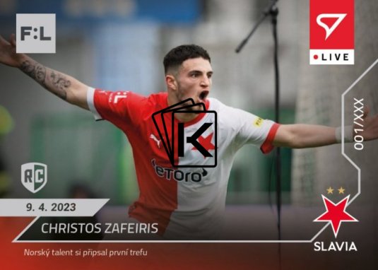 fotbalová kartička 2022-23 SportZoo Fortuna Liga Live L-091 Christos Zafeiris SK Slavia Praha RC /127