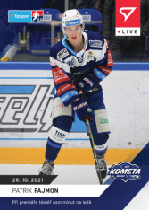 Hokejová kartička SportZoo 2021-22 Live L-033 Patrik Fajmon HC Kometa Brno