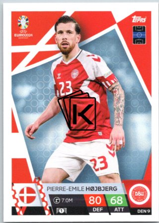 fotbalová karta Topps Match Attax EURO 2024 DEN9 Pierre Emile Højbjerg (Denmark)