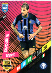 fotbalová karta Panini FIFA 365 2024 Adrenalyn XL INT5 Francesco Acerbi  FC Inter Milán Fans' Favourite