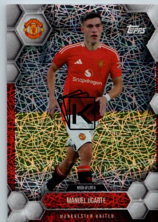 fotbalová kartička 2024-25 Topps Manchester United Fan Set 10 Manuel Ugarte Electro