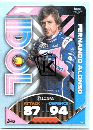 2022 Topps Formule 1 Turbo Attax F1 Idol 343 Fernando Alonso (Alpine)