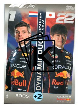 2025 Topps Turbo Attax F1 Oracle Red Bull Racing  33 Max Verstappen / Yuki Tsunoda