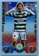 Fotbalová kartička 2024-25 Topps Match Attax EXTRA UEFA Club Competitions Topps Heritage - Man of the Match 279 Kyōgo Furuhashi (Celtic FC)