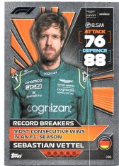 2022 Topps Formule 1Turbo Attax F1 Record Breakers 288 Sebastian Vettel (Aston Martin)