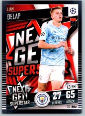 fotbalová kartička 2020-21 Topps Match Attax 101 Champions League  Next Gen Superstar 122 Liam Delap Manchester City