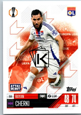 fotbalová kartička 2024-25 Topps Match Attax UEFA Club Competitions 358 Rayan Cherki (Olympique Lyonnais)  -  Attax Debut