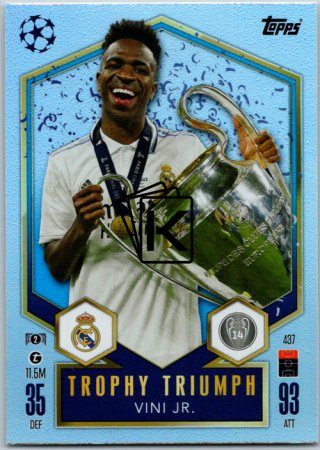 fotbalová kartička 2024-25 Topps Match Attax UEFA Club Competitions Trophy Triumph 437 Vini Jr. (Real Madrid CF)