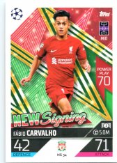 Fotbalová kartička 2022-23 Topps Match Attax UCL New Signing NS34 Fabio Carvalho Liverpool FC