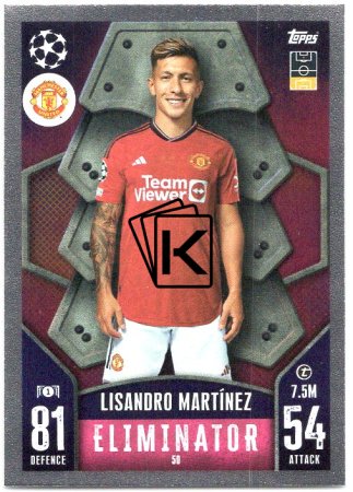 Fotbalová kartička 2023-24 Topps Match Attax UEFA Club Competitions 50	Lisandro Martínez Manchester United