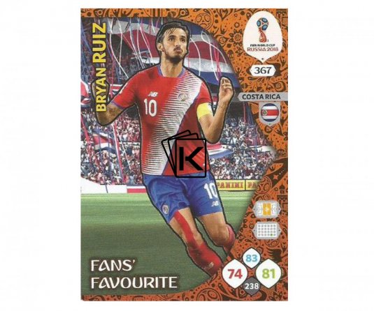 Fotbalová kartička Panini Adrenalynl XL World Cup Russia 2018 Fans Favourite 367 Brian Ruiz