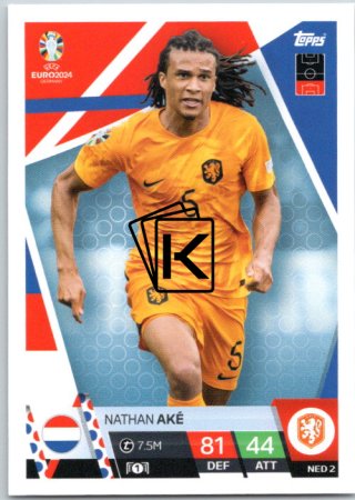 fotbalová karta Topps Match Attax EURO 2024 NED2 Nathan Aké (Netherlands)