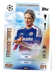 fotbalová kartička 2025-26 Topps Match Attax UCC Cup Champion (Rainbow Foil) 348 Fernando Torres (Chelsea)