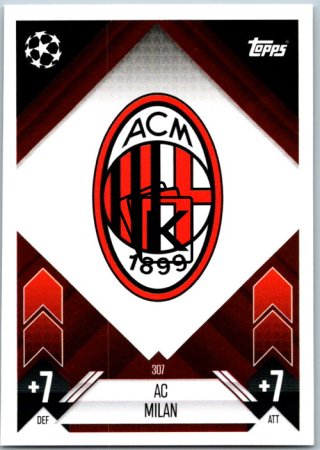 fotbalová kartička 2024-25 Topps Match Attax UEFA Club Competitions 307 Team Badge (AC Milan)