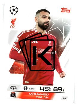 fotbalová kartička 2025-26 Topps Match Attax UCC 26 Mohamed Salah (Liverpool)