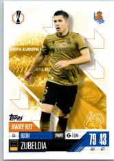 Fotbalová kartička 2024-25 Topps Match Attax EXTRA UEFA Club Competitions Away Kit 64.  Igor Zubeldia (Real Sociedad de Fútbol)