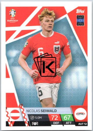 fotbalová karta Topps Match Attax EURO 2024 AUS12 Nicolas Seiwald (Austria)