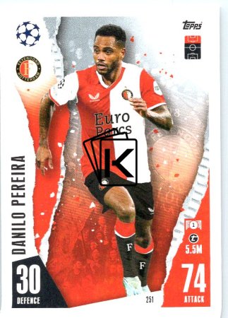Fotbalová kartička 2023-24 Topps Match Attax UEFA Club Competitions 251 Danilo Pereira Feyenoord