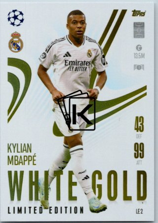 Fotbalová kartička 2024-25 Topps Match Attax EXTRA UEFA Club Competitions Limited Edition LE 2. Kylian Mbappé (Real Madrid CF)
