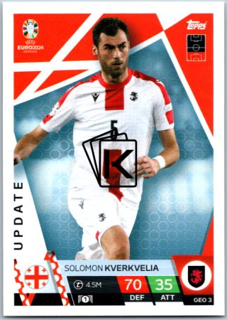 fotbalová karta Topps Match Attax EURO 2024 Update GEO3  Salomon Kverkvlelia (Georgia)
