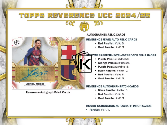 2024-25 Topps Topps Reverence UEFA Club Competitions Hobby Box