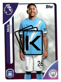 fotbalová kartička 2025-26 Topps  Premier League 192 Sávio  (Manchester City)