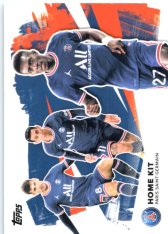 Fotbalová kartička Topps 2021-22 PSG Team Set 47 Leandro Paredes/Ángel Di María/Idrissa Gueye Home Kit