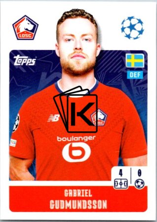 2024-25 Topps Champions League 485 Gabriel Gudmundsson (LOSC Lille)