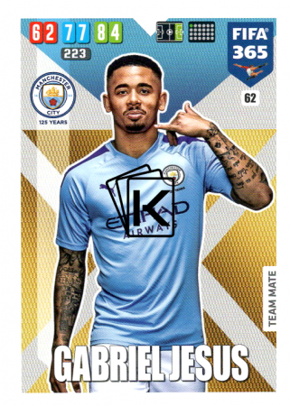 Fotbalová kartička Panini Adrenalyn XL FIFA 365 - 2020 Team Mate 62 Gabriel Jesus Manchester City