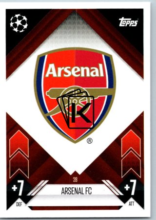 fotbalová kartička 2024-25 Topps Match Attax UEFA Club Competitions  28 Team Badge (Arsenal)