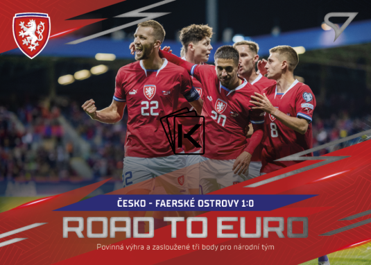 fotbalová kartička 2024 SportZoo Hrdí Lvi Road to EURO RE-12 Česko - Faerské Ostrovy 1:0