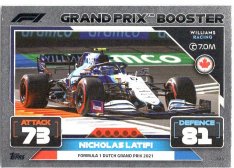 2022 Topps Formule 1Turbo Attax F1 Grand Prix Booster Cards 324 Nicholas Latifi (Williams)