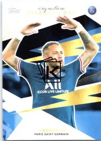 Fotbalová kartička Topps 2021-22 PSG Team Set Signature Celebrations 33 Neymar Jr