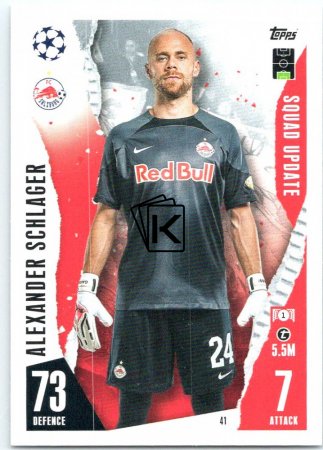 2023-24 Topps Match Attax EXTRA UEFA Club Competition Squad Update 41 Alexander Schlager (FC Salzburg)