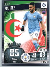fotbalová kartička 2020-21 Topps Match Attax 101 Champions League 85 Riyad Mahrez Manchester City