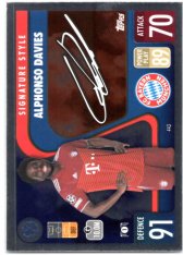 fotbalová kartička 2021-22 Topps Match Attax UEFA Champions League Signature Style 443 Alphonso Davies FC Bayern München