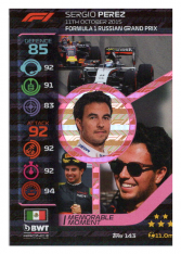 2020 Topps Formule 1 Turbo Attax 143 Memorable Moments Sergio BWT Racing Point
