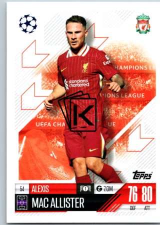 fotbalová kartička 2024-25 Topps Match Attax UEFA Club Competitions  54 Alexis Mac Allister (Liverpool)